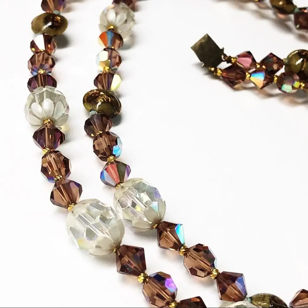 Vintage Aurora Borealis Double Strand Necklace